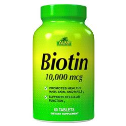 Alfa Vitamins Biotin 10000mcg 60 Tablets